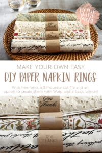 Easy Paper DIY Napkin Rings for Any Occasion + Fonts, Cut Files ...