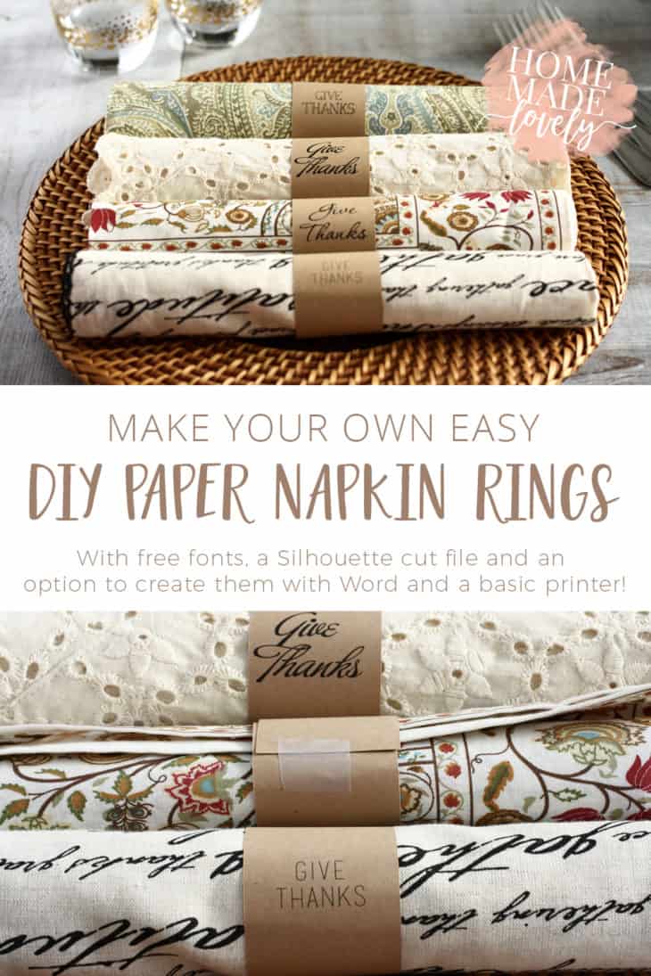 Diy Paper Napkin Rings Template Printable