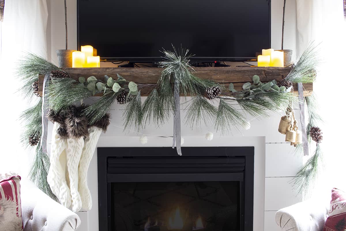 How to Decorate a Mantel with a TV Above It for Christmas