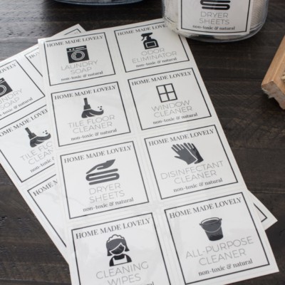 10 Free Printable Labels for Homemade Cleaning Products