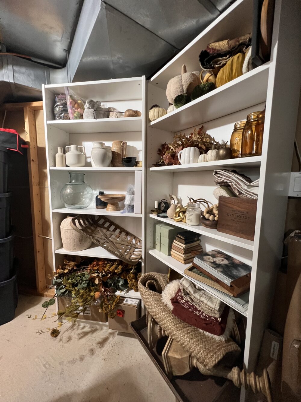 basement storage shelves