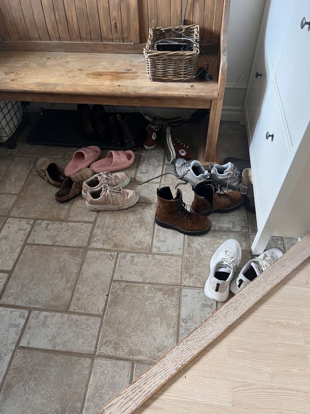 kids shoes all over entry floor