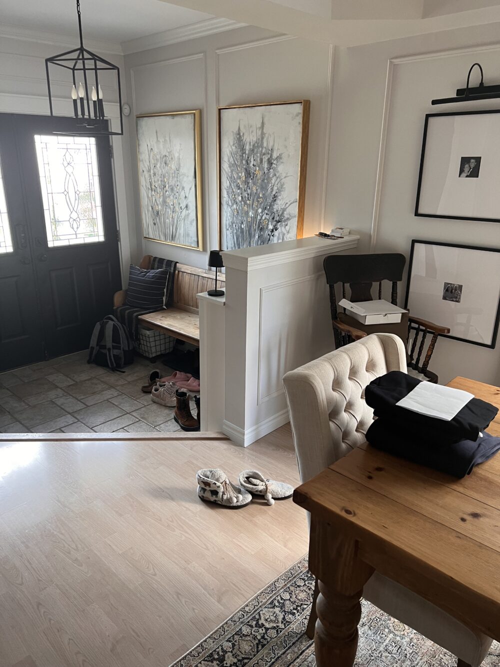 mess in dining and entry