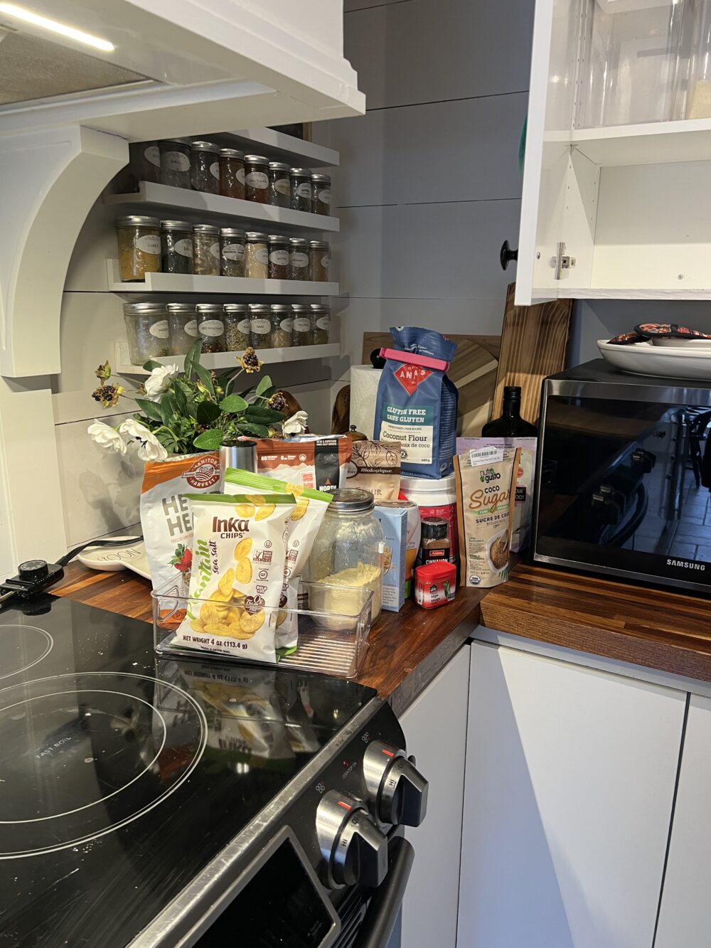 baking supplies on kitchen counter