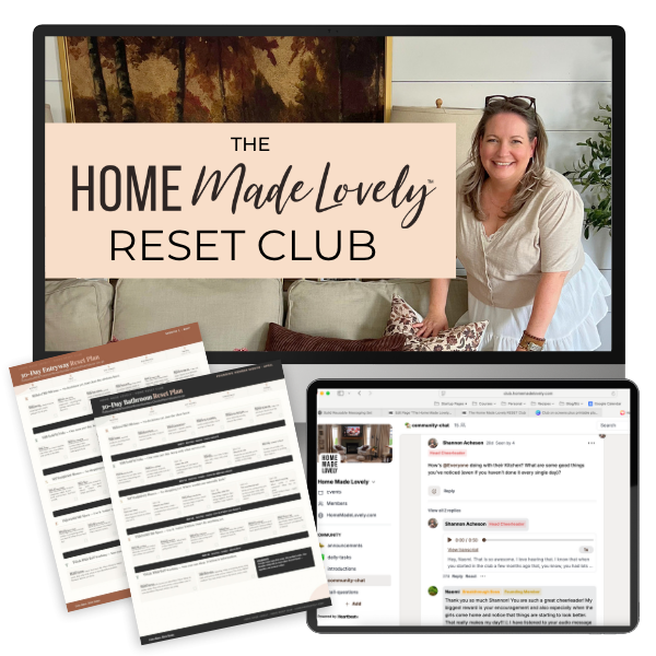 Club on Screens plus Printable Plans Image - the Home Made Lovely Reset Club Mockup