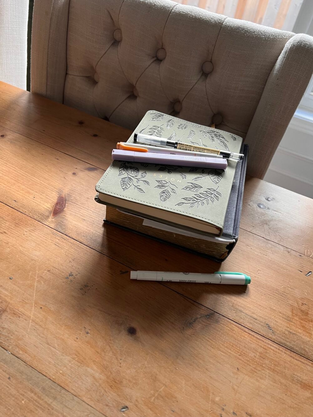 girls devotionals on dining room table 2